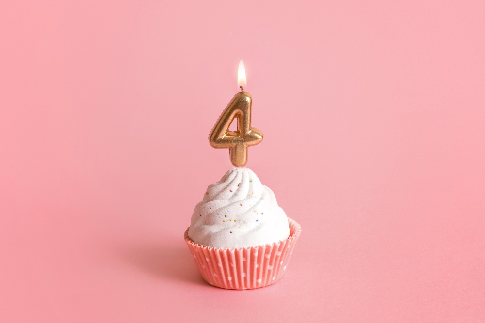 birthday-cupcake-with-number-four-candle-pink-background-1