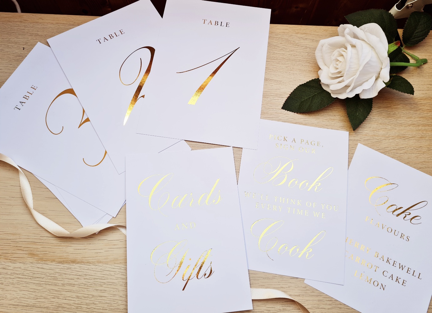 gold foil table numbers and signs-1